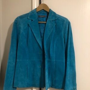 Liz Claiborne Turquoise Suede Blazer